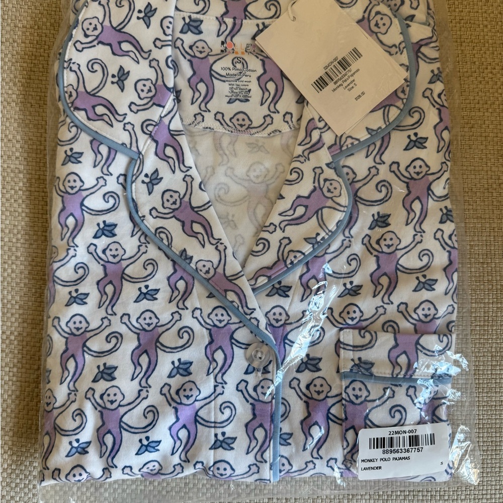 Purple Monkey Print Kids Pajamas